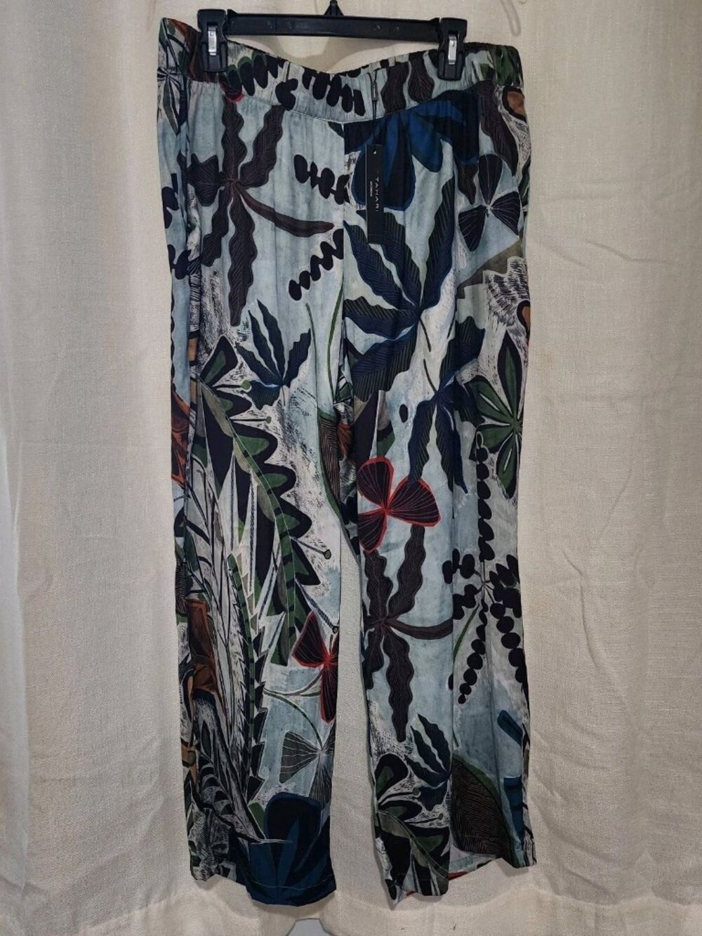 Tahari Women's Pants Wide Leg Floral Print Size 1XL NWT